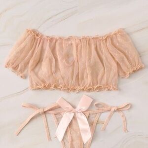 Sheer Peach Lingerie Top